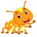 A yellow caterpillar cartoon Royalty Free Stock Photo