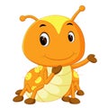 A yellow caterpillar cartoon Royalty Free Stock Photo