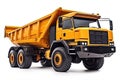 Illustration of a Yellow Orange Dump Truck Isolated on White Background, Generative AI Royalty Free Stock Photo