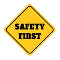 Illustration of yellow design sign for safety first