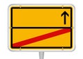 Illustration of a yellow direction sign on a white background