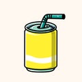 illustration of a yellow drink can Royalty Free Stock Photo