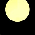 Illustration of a yellow full moon on black background, digitally rendered