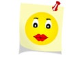 Illustration of a yellow note with a happy face