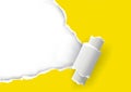 Yellow Ripped Paper, banner template.