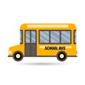 Illustration, yellow school bus. Transport icon, flat illustration Royalty Free Stock Photo