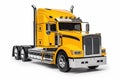 Illustration of a Yellow Semi Truck, Generative AI Royalty Free Stock Photo
