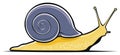 Illustration of a yellow snail with a purple shell slowly moving Royalty Free Stock Photo
