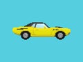 Illustration of yellow sport car in pixel art style Royalty Free Stock Photo