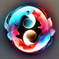 Illustration of the yin and yang symbol. Zodiac sign. AI Generated Royalty Free Stock Photo