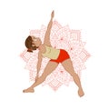 Illustration with yoga asana