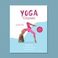 Illustration of yoga girl in pose. Modern vector Brochure