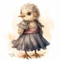 Illustration Of A Young Female Starling In Beatrix Potter Style