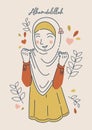 Happy young Muslim girl