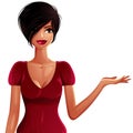 Illustration of a young pretty woman with a stylish haircut. Col Royalty Free Stock Photo