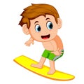 Young surfer cartoon