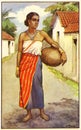 Illustration of young woman from Kandy