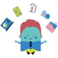 Illustration of a zen businesman - business and working design