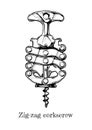 Illustration of zig-zag corkscrew Royalty Free Stock Photo