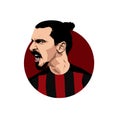 Illustration of Zlatan Ibrahimovic, Vector Isolated Royalty Free Stock Photo