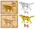 Illustration with zodiac animal - Dog Royalty Free Stock Photo