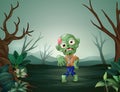 Zombies walking terrorizing in the dead forest Royalty Free Stock Photo