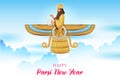 Zoroastrianism holiday Happy Jamshedi Navroz traditional festival background of Parsi
