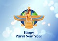 Zoroastrianism holiday Happy Jamshedi Navroz traditional festival background of Parsi