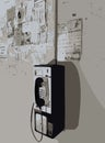 Illustrationo of a public telephone in Singapore Royalty Free Stock Photo