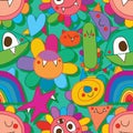 Monster would not cute seamless pattern Royalty Free Stock Photo