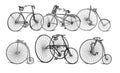 Illustration of old bikes.