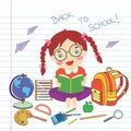 back_to_school_background_hand_drawing_education print vector art Royalty Free Stock Photo