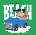 beach ride t shirt print vector art Royalty Free Stock Photo