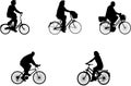 Illustrations of bicycle riders