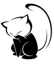 Cat logo illustration on white background.