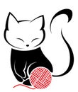 Cat logo illustration on white background.