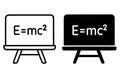 Education icons, blackboard illustrations, outline and silhouette versions Royalty Free Stock Photo
