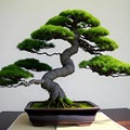 Illustration of a Carefully Shaped Bonsai Tree