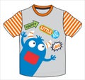 boys t shirt little monster cartoon print vector