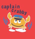 captain crabby print vector Royalty Free Stock Photo