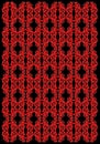 The illustrations and clipart. Abstract image. An artistic and antique red carving on black background