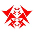 The illustrations and clipart. logo design. red samurai