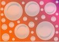The illustrations and clipart. Orange background with bubbles