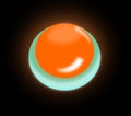 The illustrations and clipart. Orange sphere isolated on black