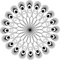 Vector image. Abstract image. Mandala Intricate Patterns in Black and White on white background