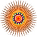 The illustrations and clipart. Vector image. Abstract image. Orange circle artistic mandala pattern on a plain background