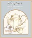 Illustrations of the coffee pot and croissant and