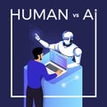 AI vs HUMAN Royalty Free Stock Photo