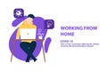 Illustrations concept coronavirus COVID-19. The company allows employees to work from home to avoid viruses. Vector illustrate Royalty Free Stock Photo