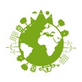 Illustrations of concept earth icons of ecology, environmen Royalty Free Stock Photo